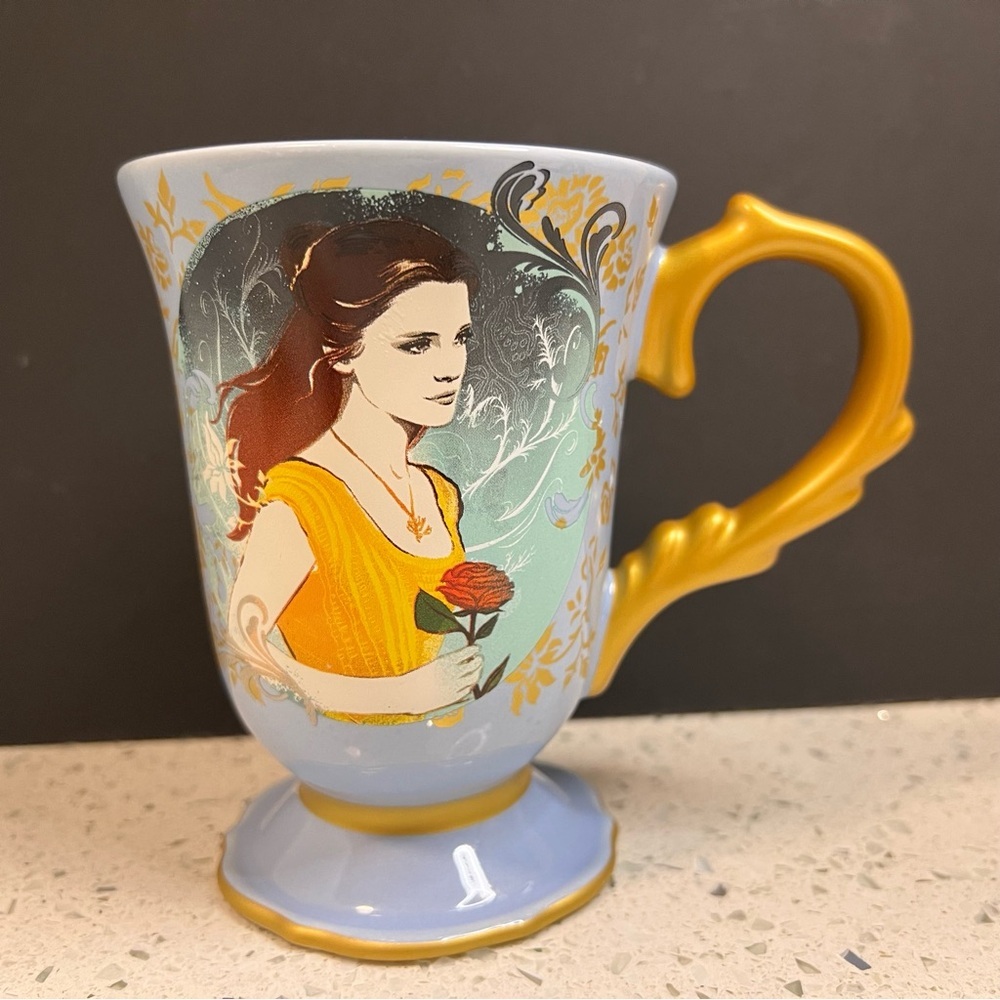 DISNEY Beauty and the Beast Belle Mug | Live Action Movie | Gold and Blue | 2017